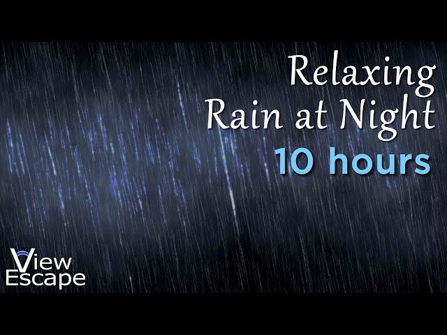 10 HRS - Relaxing Full Rain Sound at Night with Mist on Black | ASMR White Noise Rain Sounds