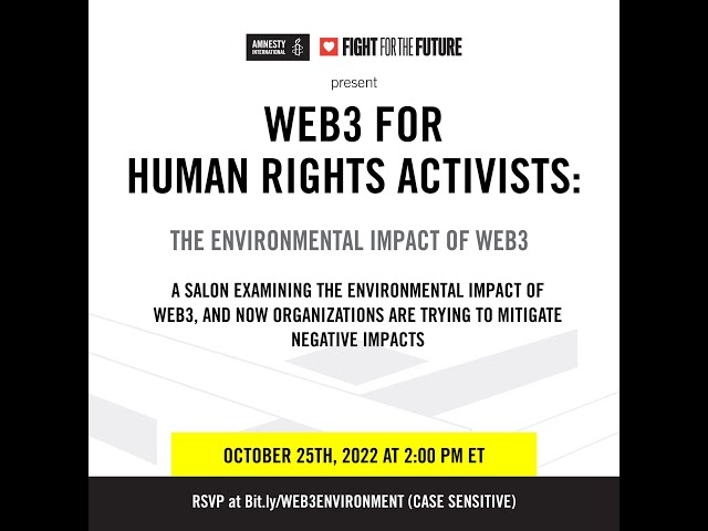 Human Rights & Web3 for Activists: Salon #9 hosted by Amnesty International & Fight for the Future