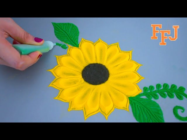Art in Creative Rangoli Designs of Beautiful Sunflower