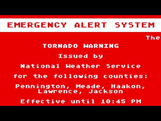 EAS Mock - Tornado Warning for South Dakota (With Custom Screen)