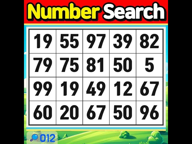 NumberSearch. 90% give up midway.【Memory | Concentration | Brain training | Brain quiz】#012