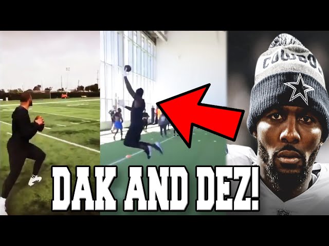 Dez Bryant has EPIC WORKOUT while Dak Prescott warms up! Contract to catch with the Dallas Cowboys?