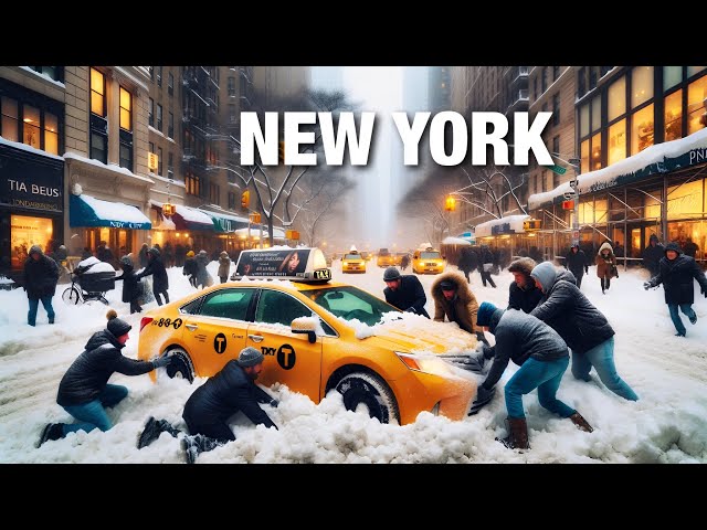 NYC Snow Walk 2024 - NYC Biggest Snowstorm in Manhattan NYC Snow Walk 4K Snowfall in New York City