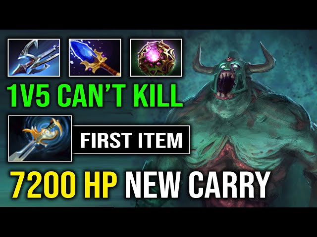 WTF First Item Echo Sabre 7200 HP Zombie Carry 3 Sec CD Spam Skill 1v5 Undying OC Harpoon Dota 2