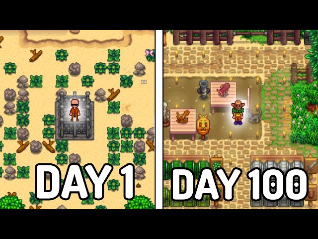 I Played 100 Days As A HERMIT In Stardew Valley