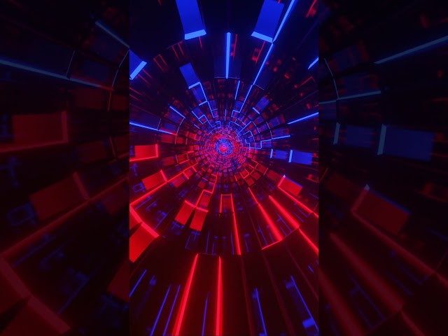 #abstract #background  Video 4k #screensaver Red Blue Metallic Tunnel VJ #loop  NEON #visual #asmr