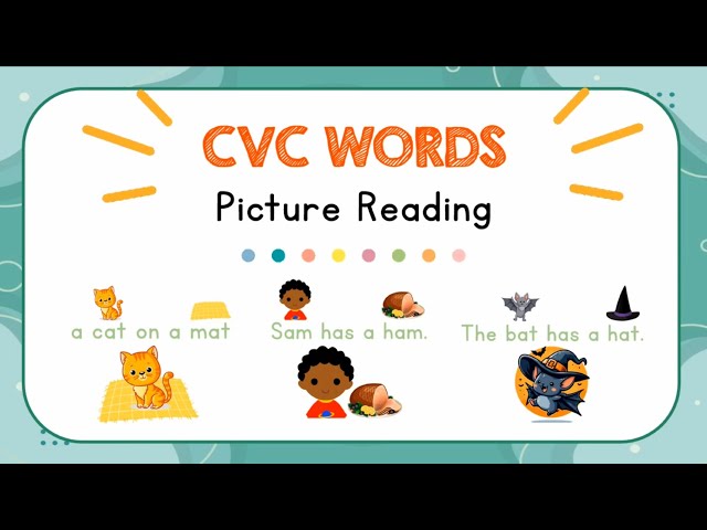 CVC Reading Practice | Picture Reading 1 | Short Vowel Aa | Kindergarten and Grade 1