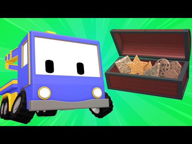 Tiny Trucks - rescue operation - Kids Animation with Street Vehicles Bulldozer, Excavator & Crane