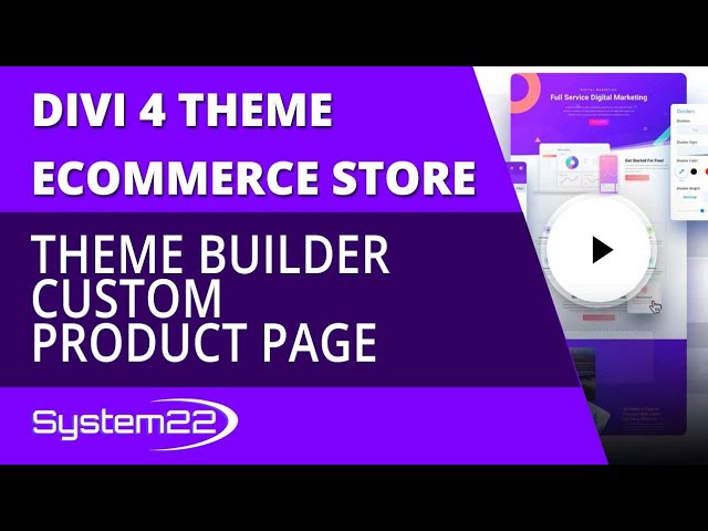Divi 4 Ecommerce Theme Builder Custom Product Page 👈