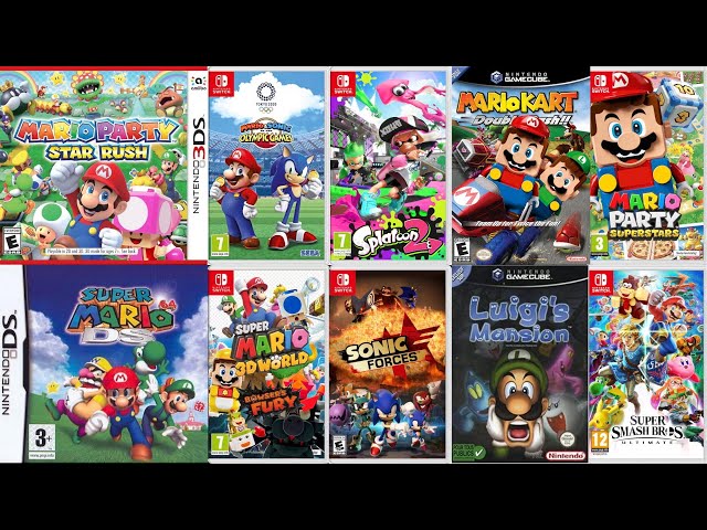 Nintendo Gaming Challenge: Super Mario 64, Luigi's Mansion, Mario Party, Splatoon 2 vs Lego Mario