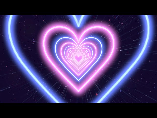 Heart Tunnel💖💙Heart tunnel background | Neon Heart Background Video Loop [3 Hours]