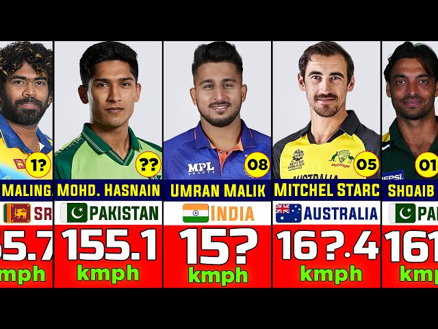 Top Fastest Bowlers in Cricket History | Top Fastest Bowlers in the World