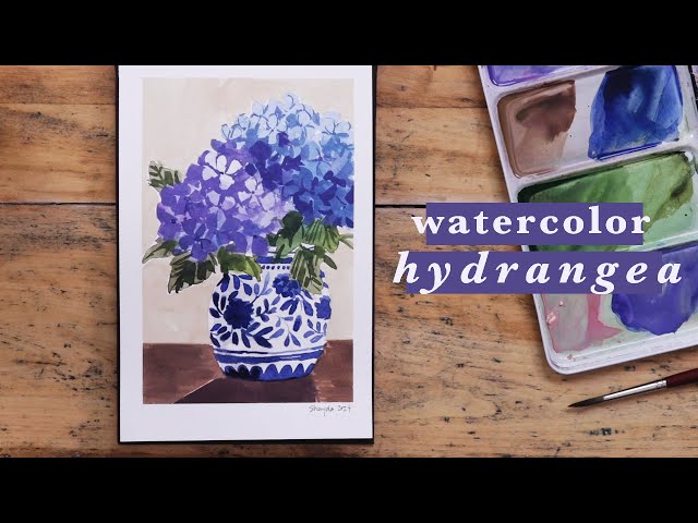 Watercolor For Beginners | Painting Hydrangea Flowers