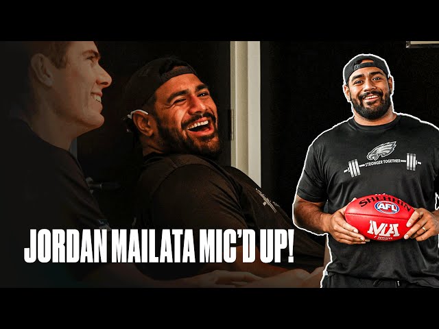 NFL star Jordan Mailata becomes an Aussie Rules player for a day!