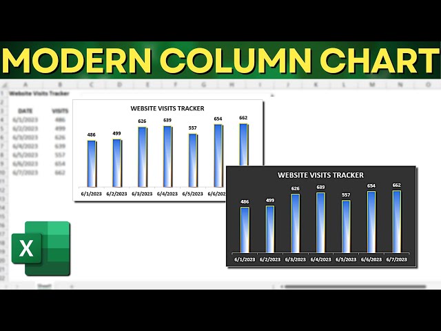How to Make a Modern Looking Column Chart in Excel | To use in Presentations