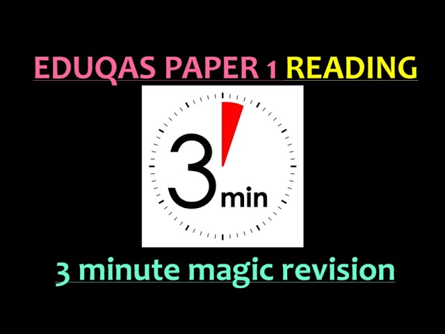 3 MINUTE MAGIC REVISION - Paper 1 READING EDUQAS GCSE English Language