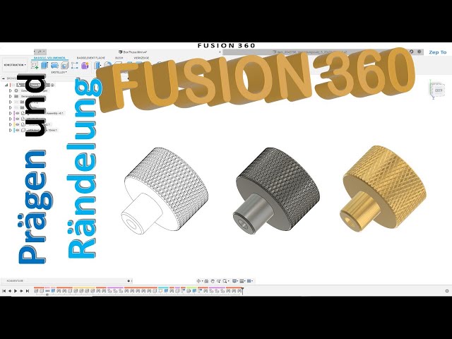 Fusion 360 TUTORIAL Deutsch - Rändelung und Prägen - Sweeping - Anordnung - Spiegeln - Zep To