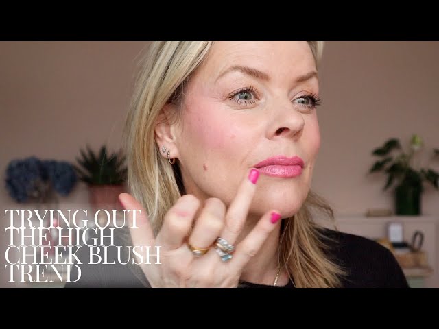 Trying the latest makeup trend for blusher placement
