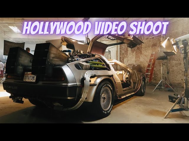 Video shoot in Hollywood with the Delorean Time Machine
