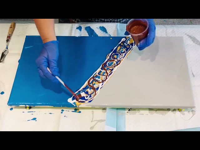 MUST SEE SPARKLING BLUE 🤩 See what dragonfly glaze does to your paints/ gorgeous composition
