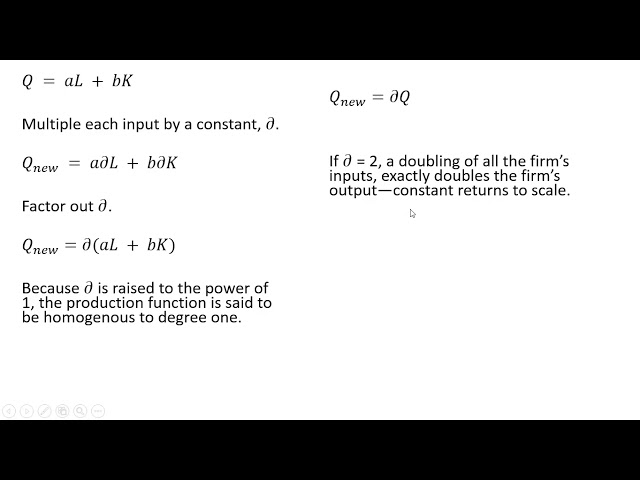 Perfect Substitutes Production Function: Homogeneous to Degree 1