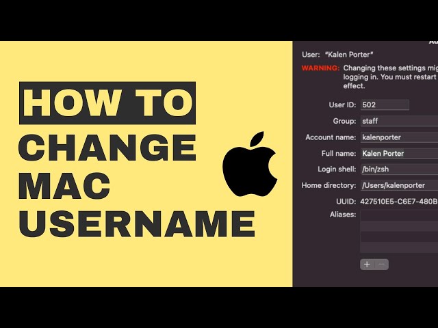 How To Change A Mac Username - Both Account and Full Name