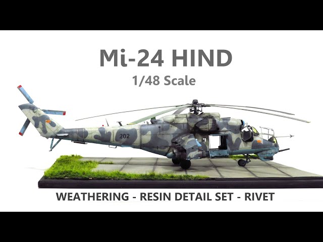 How To Paint Detailed Mi 24 HIND Scale Model. Weathering-Resin Detail Set-Rivet Decal Application.