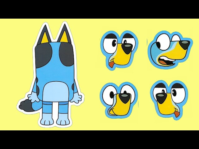 Bluey Make a Face Stickers - Bluey & Bingo Funny Theme!