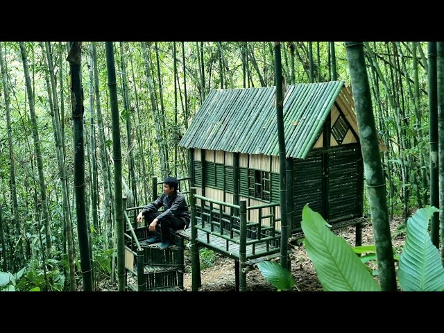 Craft construction- Bamboo house in the forest- cook, sleep overnight.