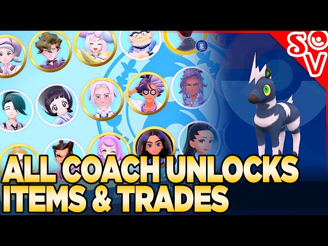 Shiny Blitzle! All League Coach Unlocks, Trades, & Items in Pokemon Indigo Disk