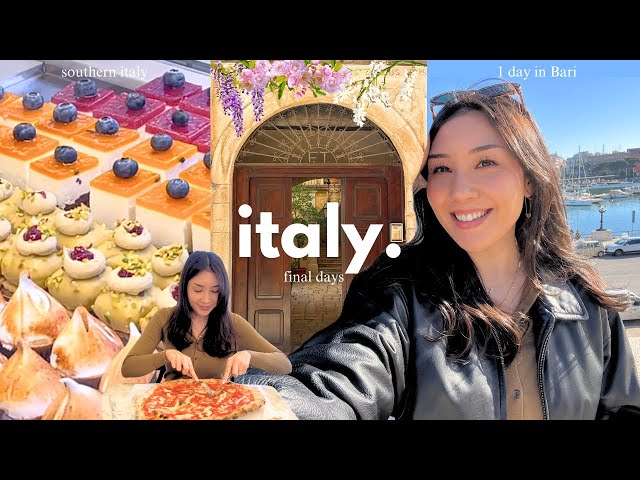 italy diaries🌷| cafe runs, best pizza in Bari, souvenir shopping, my final days here