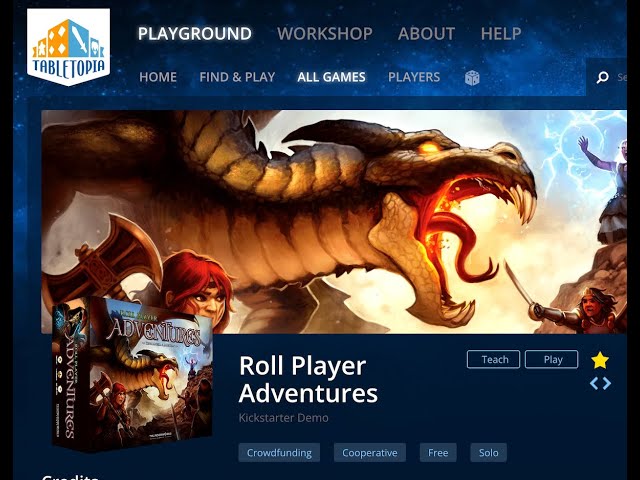Let's chat and play Roll Player Adventures on Tabletopia!