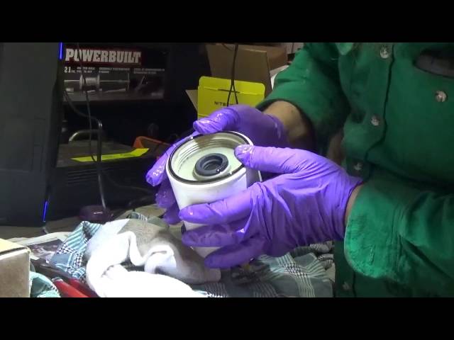 Fuel filter replacement on a 2002 Durmax 6 6 Engine