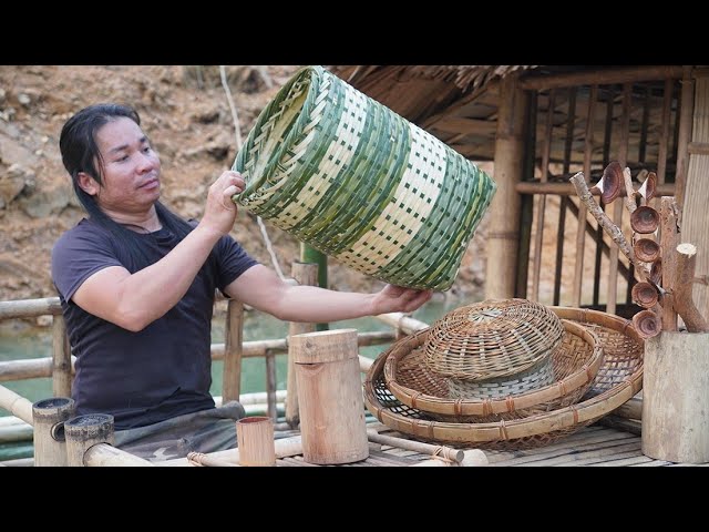 Weaving Bamboo Baskets, Foraging for Wild Food, Catch and Cook | EP.339