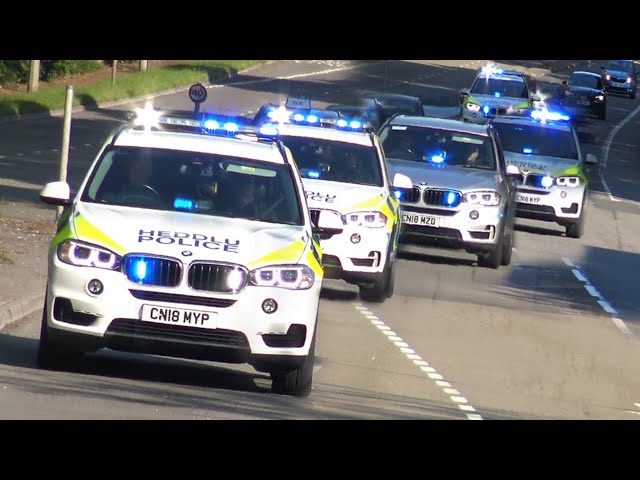 **SHOTS FIRED!** AWESOME HUGE ARMED POLICE CONVOY + UNMARKED Cars Responding!