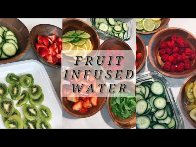 ASMR Fruit Infused Water! | So pretty and taste soo good! 🥒🍓🍋🥝 | ASMR, Satisfying | Relaxing video