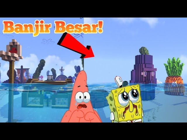 Krusty Krab & Rumah Spongebob kena banjir Besar di bikini bottom!