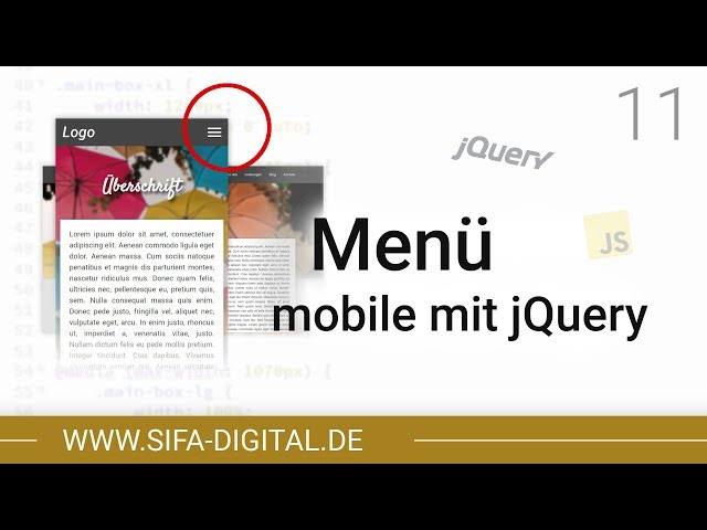 Responsive Webdesign: Mobiles Menü mit jQuery #11 (4K) | SIFA Digital