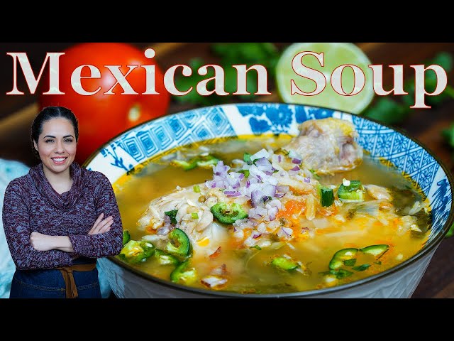Chicken soup recipe | MEXICAN STYLE chicken soup with RICE | Caldo de pollo
