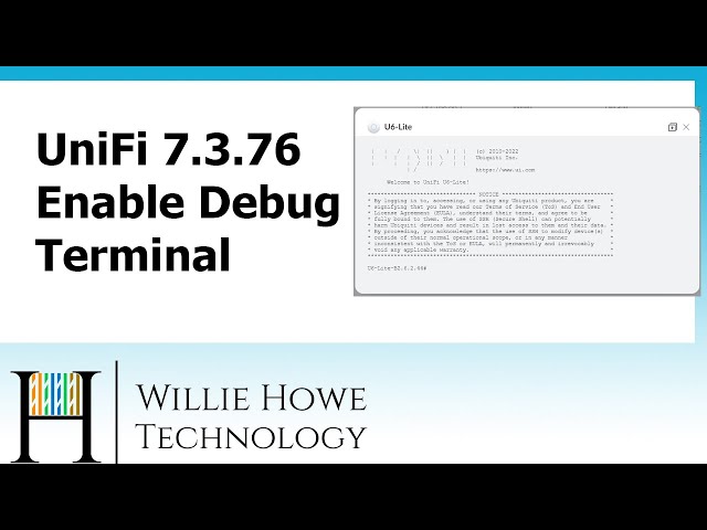 UniFi 7.3.76 - How-to Enable Debug Terminal