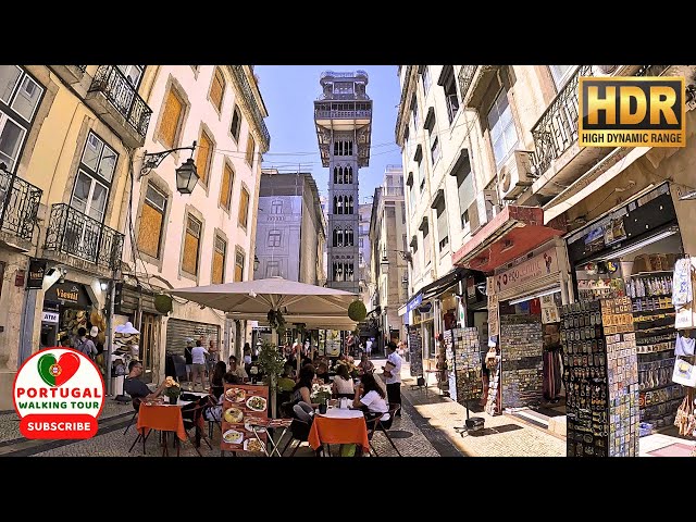City Center LISBON Portugal Walking Tour Saturday August 2023 - 4K HDR