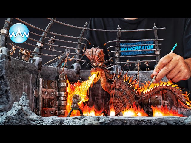 I Made a Realistic Dragon Training Diorama Out of Clay