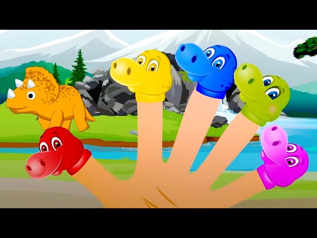 Dinosaur Animal Finger Family, Learn Colors & Rhyme for Kids