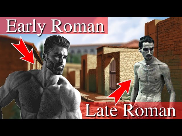 Why did the martial vigor of the Romans decline in the late Roman Empire?