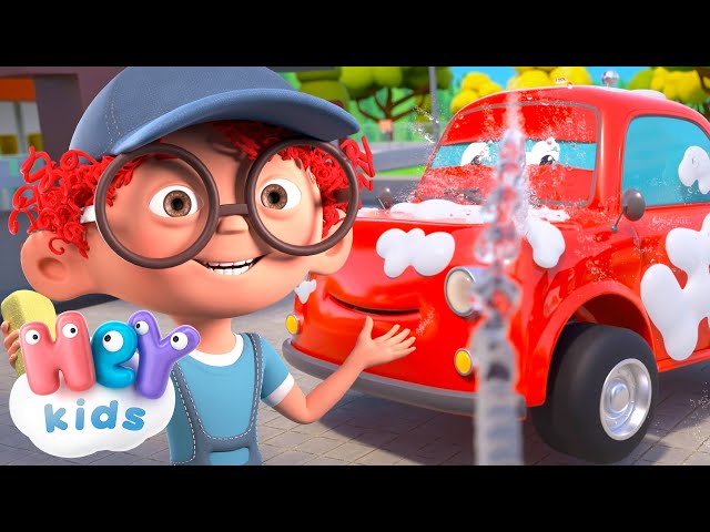 Oh, this car needs a wash! 🚘🫧 Car wash song | Cars for Kids | HeyKids Nursery Rhymes