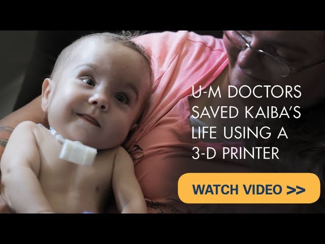 Baby's life saved with groundbreaking 3D printed device from U-M that restored his breathing