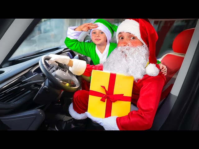 Santa Surprises Kids with Christmas Presents
