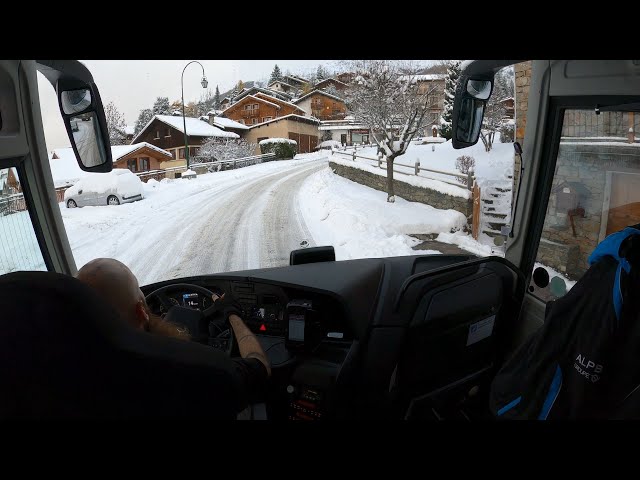 Bus drive in the Alps 4K