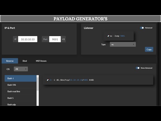 Online Reverse Shell Generator | RevShells.com | Payload Generator | [ தமிழில் ]