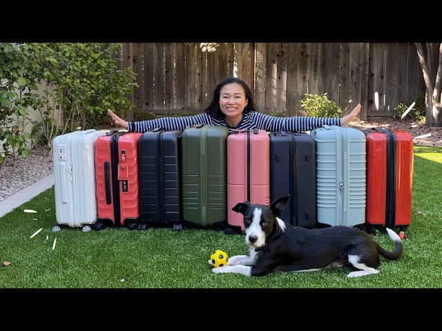 BEST HARDSHELL CARRY-ON | Rimowa * Tumi * Quince * Monos * July * Level8 * Béis (left to right)
